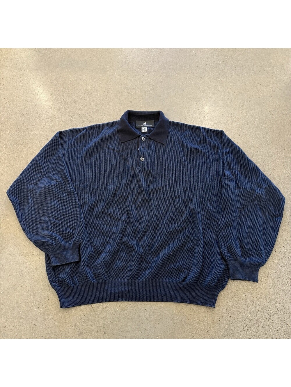 Peruvian Connection Pima Cotton Lightweight Sweater Mens XXL Blue Knit Crew Neck